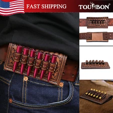 TOURBON Leather .38/.357/44 Mag Ammo Belt Holster Shooting Rifle Bullet Slide US