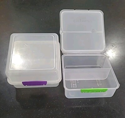 #ad 2 Best Seller Sistema 5.9 Cup Lunch Cube Food Storage Containers 3 Compartment $14.95