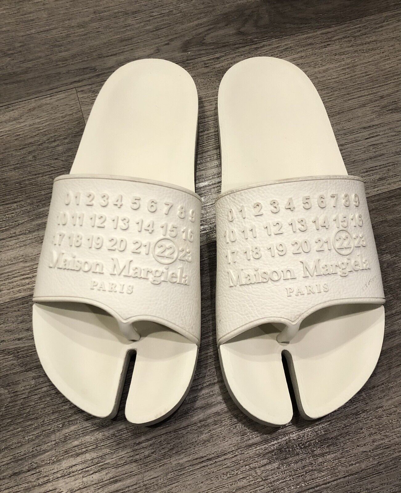 Maison Martin Margiela Logo Tabi Slippers White Men EUR SZ Very Good Cond | eBay