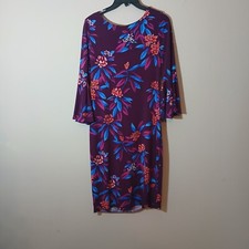 Womens Calvin Klein Sheath Floral Dress Size 6 Knee Length Fitted Multicolor