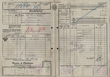 Frachtbrief 1936, Werner & Pfleiderer STUTTGART-FEUERBACH nach DESSAU