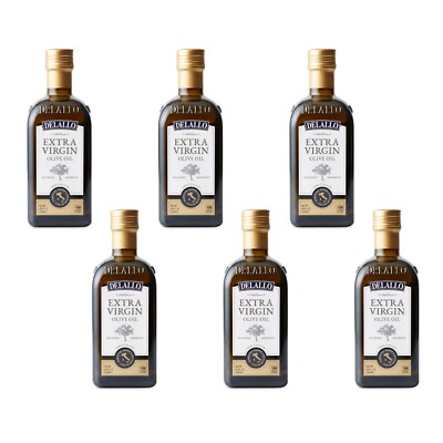 DeLallo Extra Virgin Olive Oil, 16.9 oz Bottle, Imported from Italy (6-Pack)