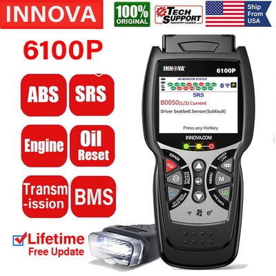 Innova 6100P OBD2 Scanner Auto Diagnostic Tool Code Reader ABS SRS AT Oil Reset