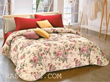 Trapunta Invernale Matrimoniale Caldo e Sofficie Piumone Floreale Avorio 265x265