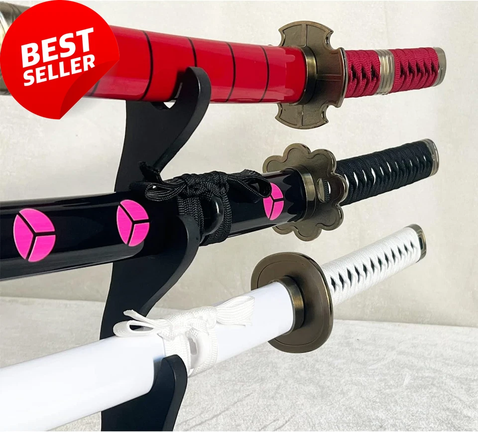 3PC Set Roronoa Zoro Swords with Display Stand, Kitetsu, Wado Ichimonji, Shusui - image 4 of 4