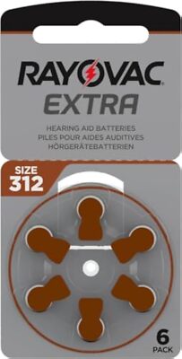 Rayovac 312 Hearing Aid Batteries 60 Count Mercury Free Long Lasting Power