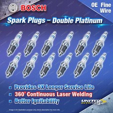 12 x Bosch Double Platinum Spark Plugs for Bentley Continental Flying Spur