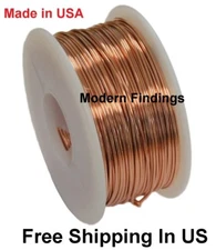 12 Ga Bare Copper Round Wire ( Dead Soft )  5 OZ - 17.5 FT. Spool