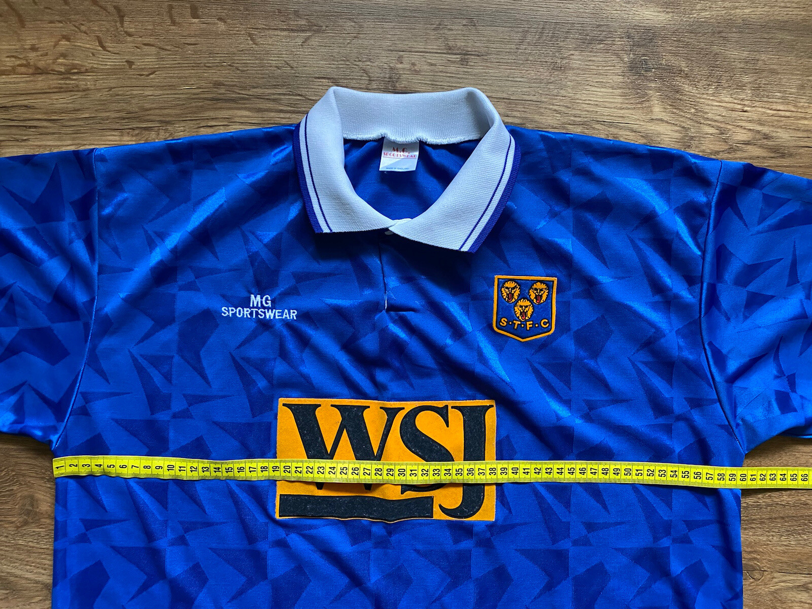 + VINTAGE SHREWSBURY TOWN ENGLAND 1993/1995 HOME FOOTBALL SHIRT MG