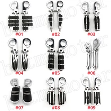 1.5 inch 1-1/2" Crash Bar Engine Guard Highway Foot Pegs For Harley Davidson