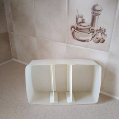 VINTAGE TUPPERWARE PAK N STOR 713 RECHTECKIGE BOX + TEILER 715 KOMBIPOSTEN