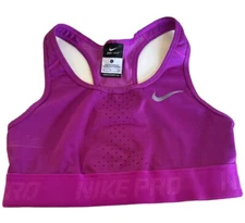 Nike Dri Fit Vented Front Activewear Racerback Sports Bra Purple Small