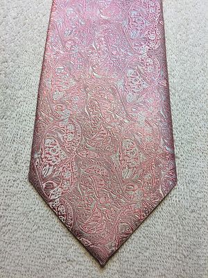 LAURANT BENNET MENS TIE 3.5 X 59 PINK WITH GRAY NWT