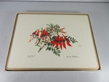 Pimpernel Place Mats Cork Backed Wild Flowers Pattern Vintage Set of 6 in Box