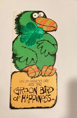 St. Patrick s Day Green Bird Happiness Greetings Pots Card
