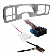 Metra DP-3002PWT 2 DIN Dash Kit w/ Amp Harness  Antenna Adapter for GM Pewter 