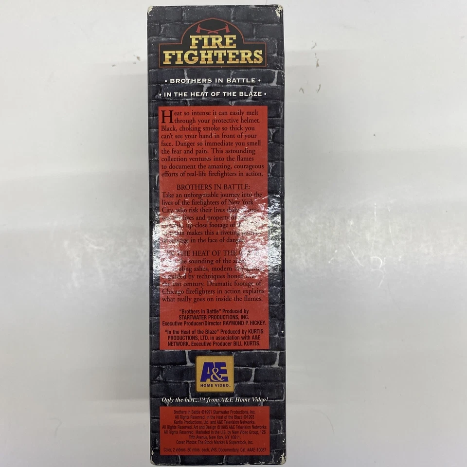 Vintage A&E Home Video VHS Fire Fighters Real Life Heroes 2 Tapes Free Shipping - Image 4 of 4
