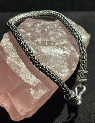 Handgefertigtes Sterlingsilber Armband - geflochten, 8 Zoll
