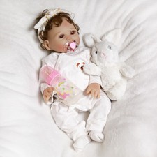 Reborn Baby Dolls Full Body Vinyl Silicone Lifelike Newborn Girl Doll Gift Bathe