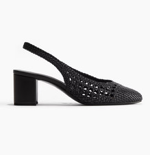 H&M Leather Slingback Pumps Sandals Black NWT...