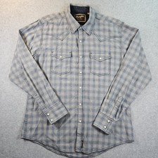 Wrangler Retro Western Shirt Mens Sz XL Plaid Pearl Snap Classic Fit Cowboy