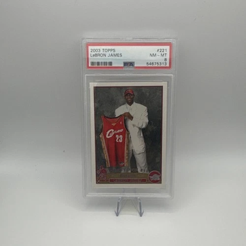 Topps 2003-04 Draft Pick LeBron James Rookie #221 Cavaliers PSA 8