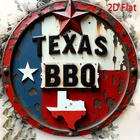 Vintage Texas BBQ Flat Round Garage Tin Metal Signs Home Décor 8x8