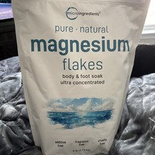 Magnesium Flakes Bulk 96 Ounce Pure Mineral Bath Soak 6lbs 1 Pack