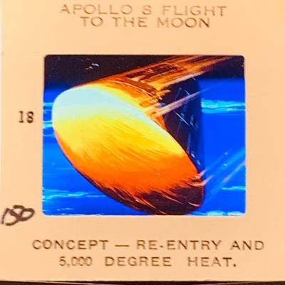 Vintage Apollo 8 Moon Flight Re-Entry Concept Slide NASA Spacecraft Art 35mm