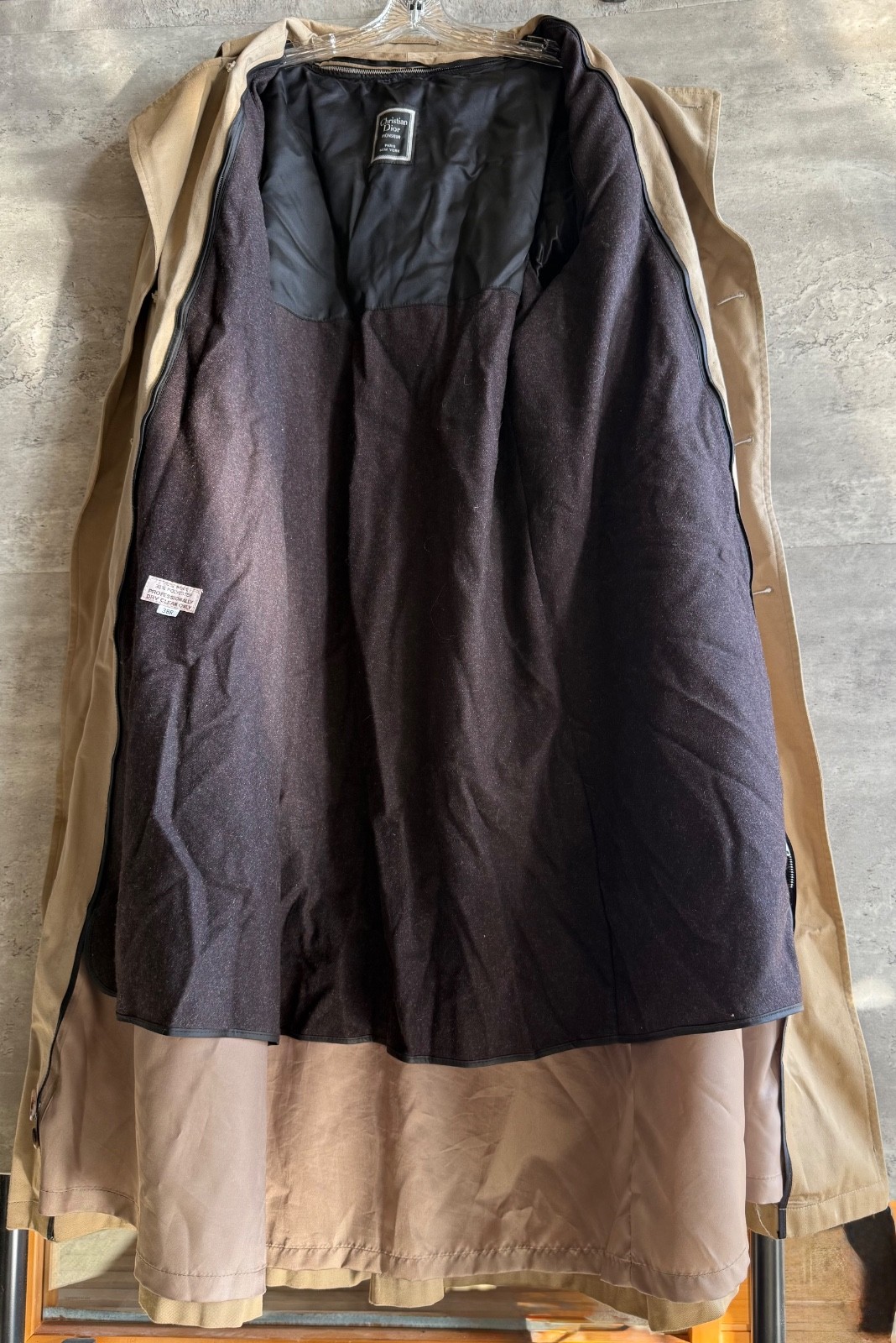 Vintage Christian Dior Monsieur Double Breasted Trench Coat w/ Wool Liner Sz 38R thumbnail 5