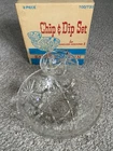 Vtg Early American Prescut Anchor Hocking 3 pc Chip n Dip Set in Original Box