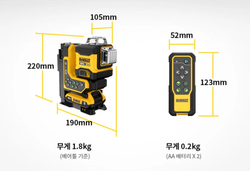 DEWALT DCLE34035N 20V Max 3x360 Nivel Láser Verde Herramienta Desnuda