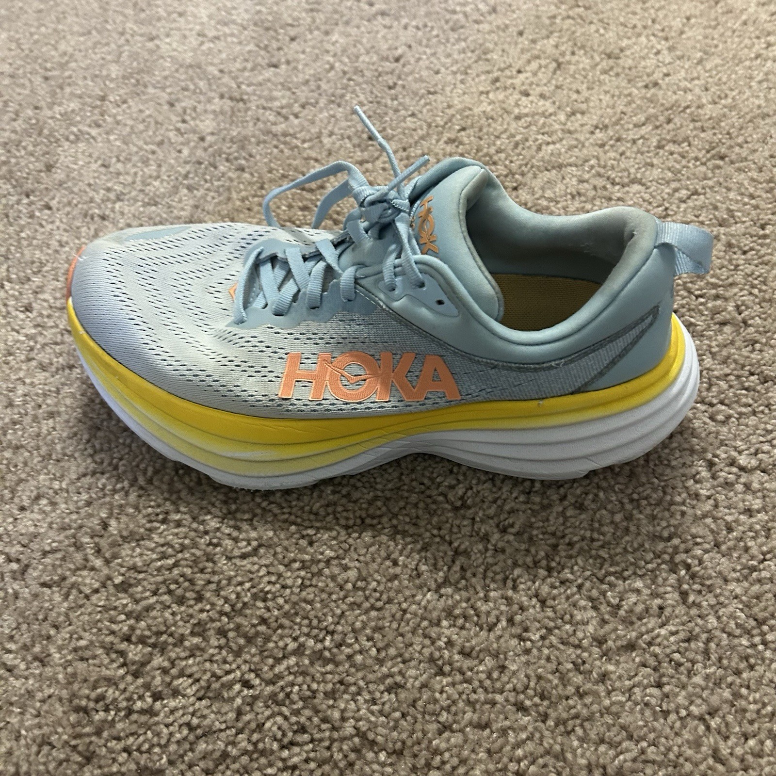 Hoka Bondi 8 Wide Women's Size 9 Summer Song/Country Air Light Blue Shoes thumbnail 11