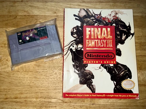 Final Fantasy 3 SNES Authentic Cartridge Tested Super Nintendo W/Official Guide!
