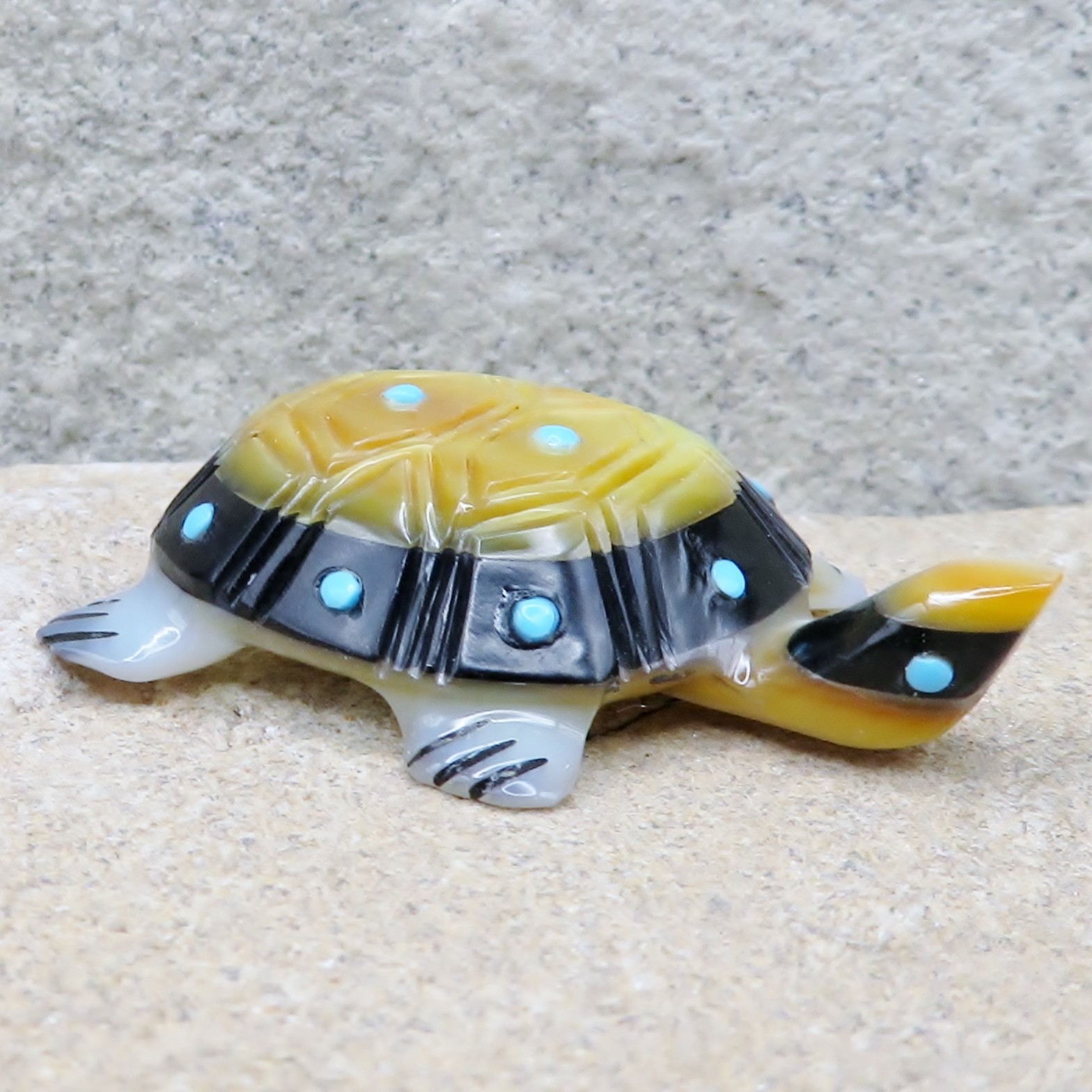 Zuni Fetish-Native American Animal Carving-Multi-Stone POWER TURTLE-Andrew Quam