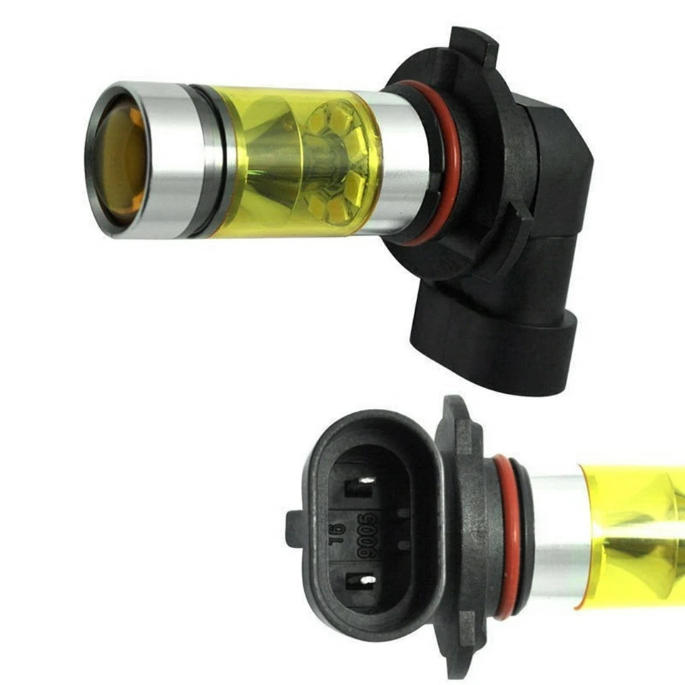 2x Car Headlight Bulb Kit 9005 H10 Yellow LED Fog Light Lamp 100W 3000K Replace - Image 4 of 4