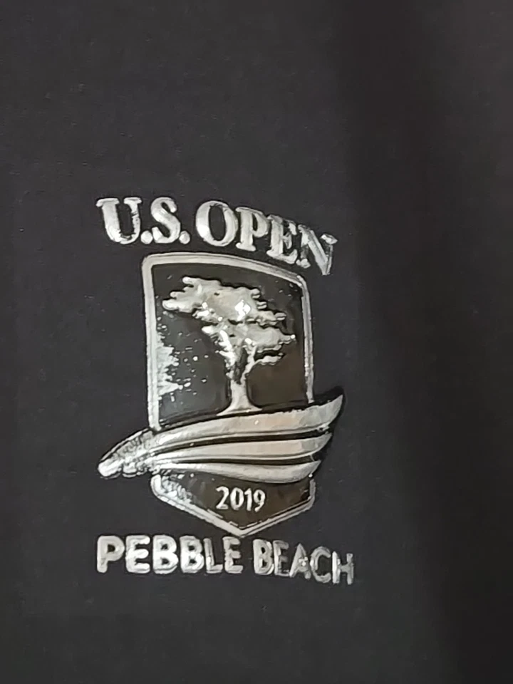 Camisa Pullover US Open Para Hombre M 1/4 Cremallera Golf 2019 Pebble Beach CB DryTec Negra Foto 3 de 4