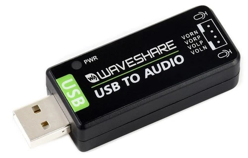 Waveshare USB Sound Card, Stereo Codec, Mikrofon, Lautsprecheranschluss,