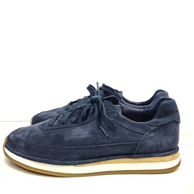 Clarks Men's Lace Up Suede Upper Shoes Sneakers Casual Cushion Navy Blue Sz 11.5