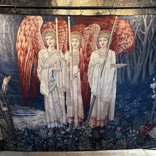 Wunderschöner Heiliger Gral Wandteppich Viktorianisch Mittelalter Wiederbelebung auf Mikrofaser Textil - Bild 3 von 8