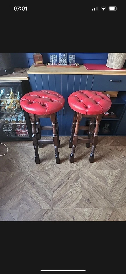 Real Leather Too pub/bar high bar stools (all Colours Available) - Image 2 of 4
