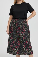 Vintage Floral Maxi Skirt Cottagecore Country 90s Plus Size Romantic Size US 16
