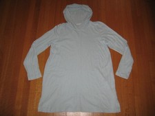 J. JILL Fit Tunic Hoodie Sweatshirt Top Light Blue MT Medium Tall Long Sleeve
