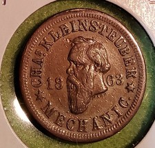 Milwaukee. Wisc. Civil War Token. 1863 Mechanic. Chas. Kleinsteuber.