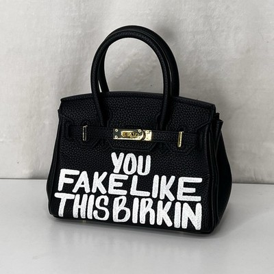 Sonique Saturday Timeless Handbag 25 CM Black Gold White Lettering