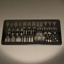 nail art stamping plate resin art craft patriotic rockets birthday cake cupcakes