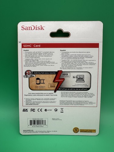 NEW SanDisk 16GB SDHC SD Flash Memory Card Camera SDSDB-016G-AW11 - Picture 2 of 2