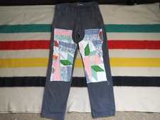 VTG Y2k CARHARTT Gray Canvas Custom Quilt Double Knee 35x33 Work Skate Pants