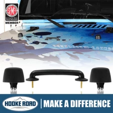 Hooke Road Hood Footman Loop Windshield Bump Stop Set fit 07-18 Jeep Wrangler JK