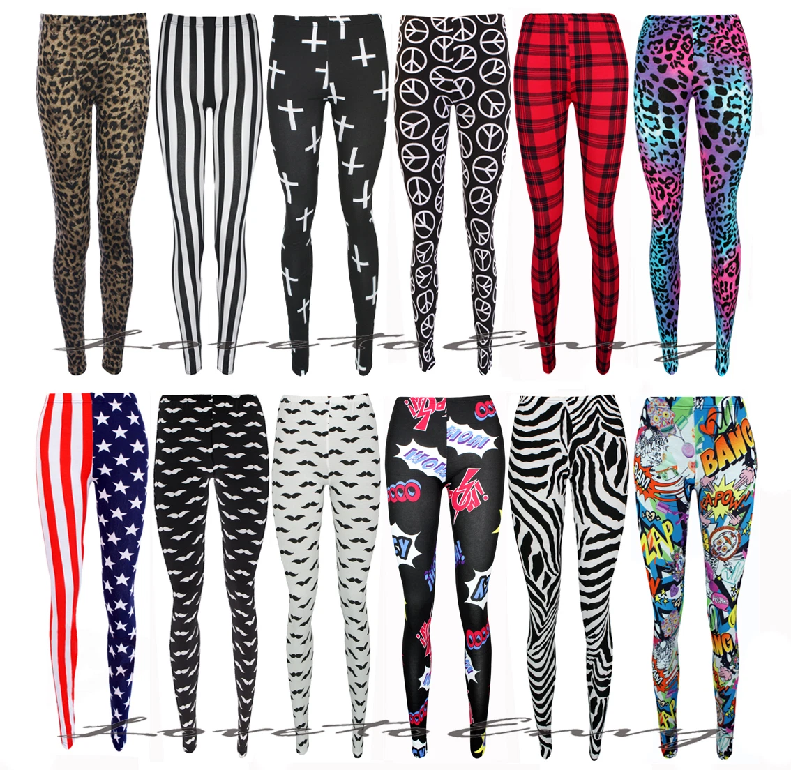 Printed Leggings Ladies Full Stretchy Pattern Skinny Leggings Trousers  Pants.